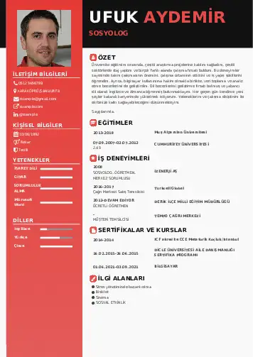 Sosyolog Cv Örnekleri cv indir